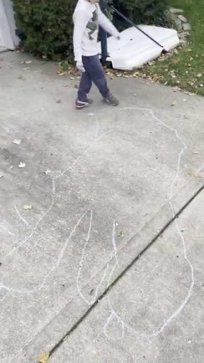 Chalk outline to scale