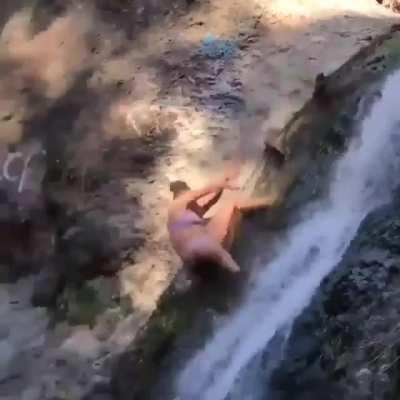 HMF while I try to slide down a waterfall