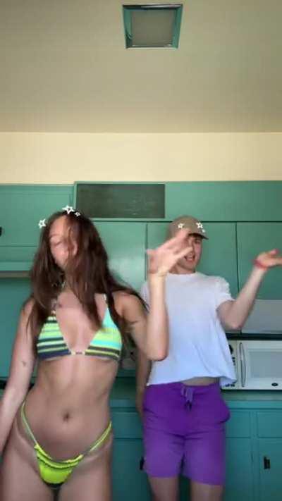 Dancing in a bikini  