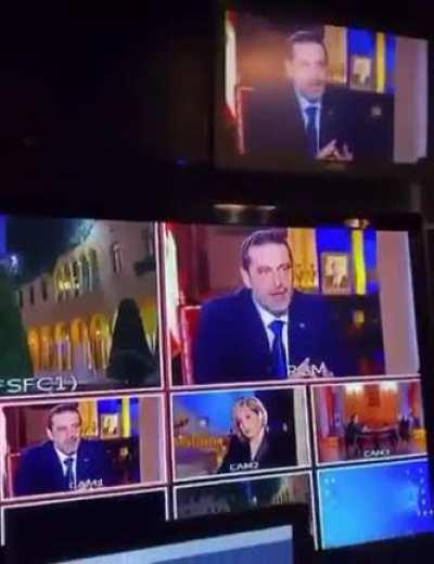 Behind the scenes.. the odd sad piano music disastrous moment in Saad Hariri interview on aljadeed