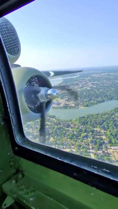 Crawling into the nose of a U.S. B-25 Bomber 