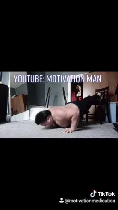 Fat guy motivates others to workout