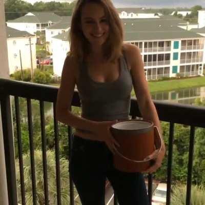 Ice Bucket challenge in motion. Wish it was longer