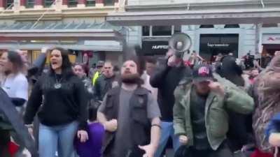 New Zealanders performing a Haka to show support on the situation happening in the U.S.