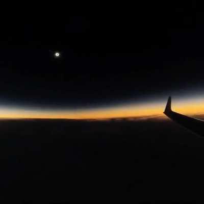 Solar Eclipse seen from an Airplane