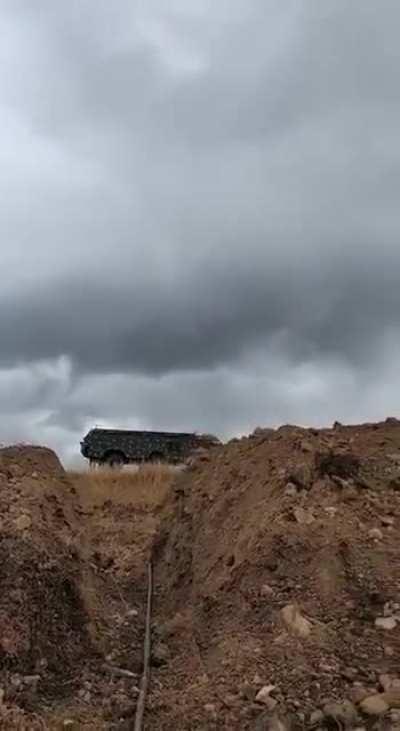 POV video of Armenian forces launching OTR-21 Tochka-U Ballistic Missile during the 2020 Nagorno-Karabakh war