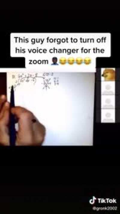 Student forgets to disable voice changer in Zoom call