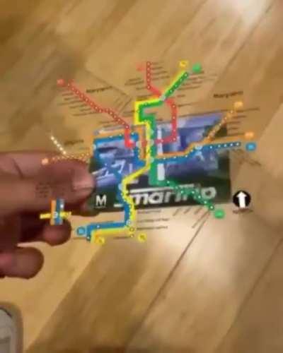 The new Washington DC metro pass displays the entire transit map using the camera on your phone.