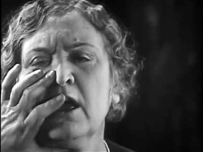 How Helen Keller learned to talk; the Tadoma Method, a form of communication for deafblind individuals where they place their fingers on the speakers lips to replicate sounds and words. This particular video features Hellen Keller and Annie Sullivan, her 