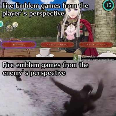 Fire Emblem games from the player's perspective vs the enemy's perspective