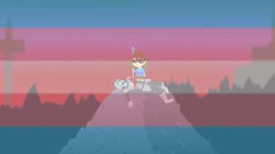 Undertale The Musical but the trans flag slowly fades in as the video progresses