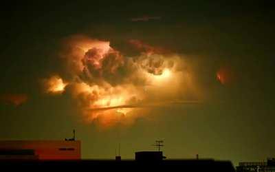 8 minute time-lapse of lightning .