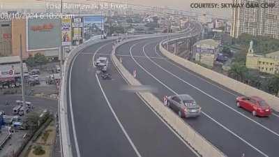 CCTV Footage of the Skyway accident involving the Raider 150 motorcycle that was counterflowing