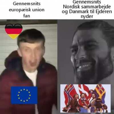 Gennemsnits EU fan VS Gennemsnits Danmark til Ejderen nyder