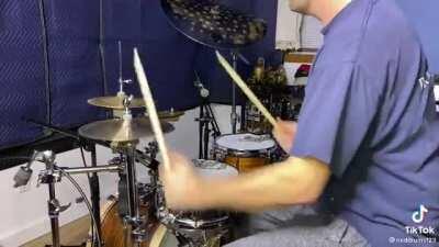 This absolutely insane drummer figured out how to play a hi-hat in reverse