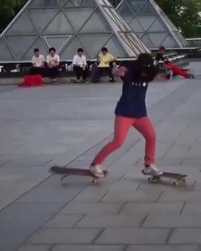 This girl's insane skating skills