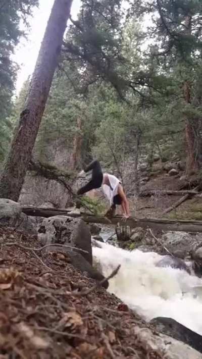 HMC while I do yoga on this log