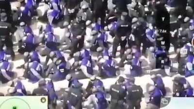 Drone footage of Uighurs being taken away