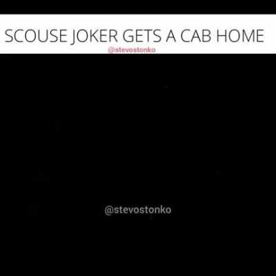 Scouse Joker gets a cab home