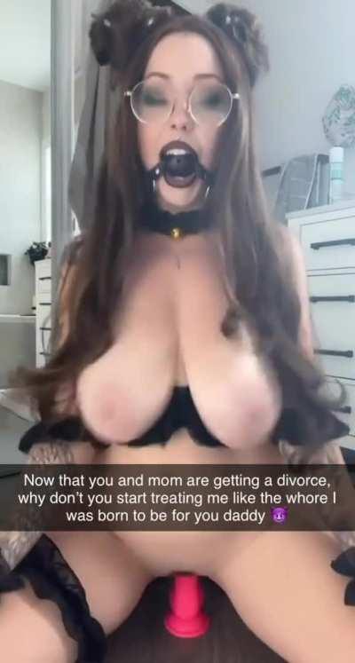 A divorce is the perfect time for a daughter to become her father's cumdump.