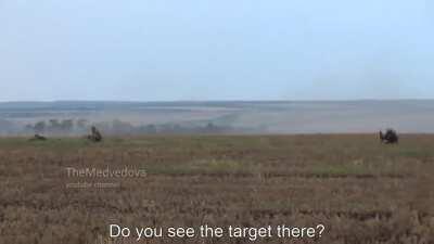 Major separatist assault on a front line position quelled by a lone Ukrainian tank. Donbass 2014. (Multiple AFVs destroyed)