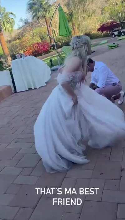 Alexa Bliss at her wedding having fun