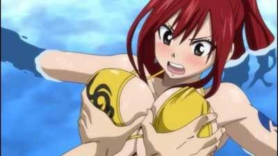 Erza in a yellow bikini [Fairy Tale OVA]