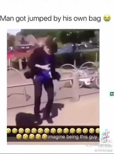 Teen has meltdown and gets hurt by bag