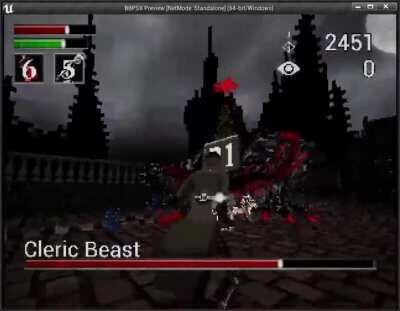 Bloodborne PS1 Demake: Cleric Beast Gameplay 