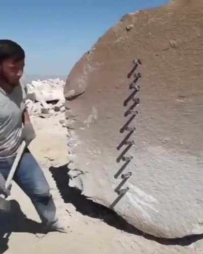 Splitting a rock better than cutting