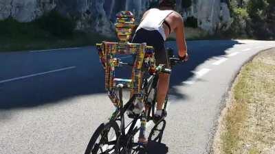 Biker climbing the Mont Ventoux in France