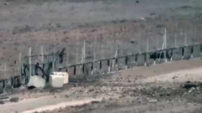 Hamas militant approaching a fence is shot by IDF airstrike Oct.23