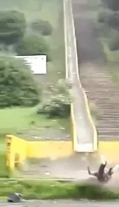 Sliding from a decommissioned water park