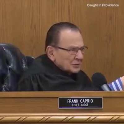 The interaction between a judge and a war veteran