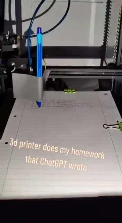 3D Printer Does Homework ChatGPT Wrote!!!