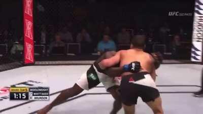 One of the largest crowd pops in mma history, Robert Whitaker finishes Derek Brunson in Australia.