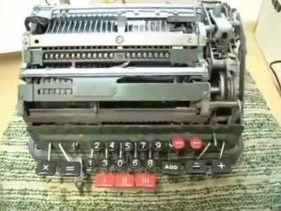 This is what happens when you divide by zero on 
a 1950 mechanical calculator 