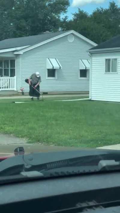 Trash bag kilt for weed whacking protection