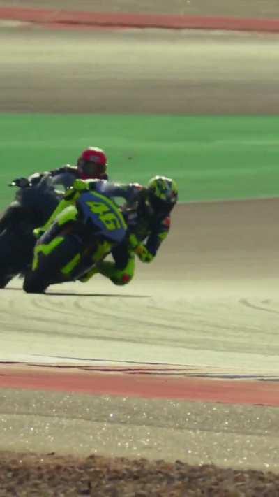 Valentino Rossi sharing the Portimao circuit with WorldSBK riders aboard Yamaha R1 GYTR