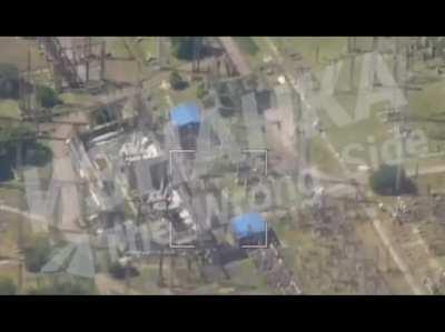 Russian MLRS targeting the Slaviansk thermal power plant in the Donetsk Oblast 