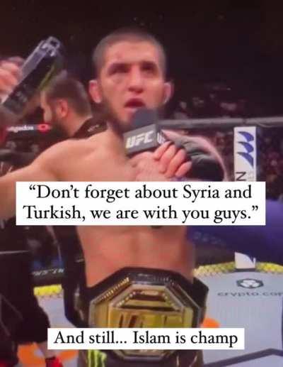 MMA champion Islam makhachev reminds the whole world to stand with the victims