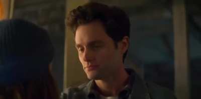 Victoria Pedretti and Penn Badgley in You S2E2