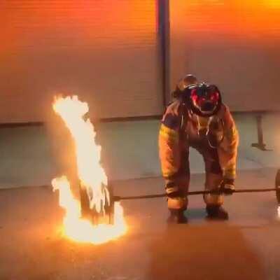 Firefighter deadlifts 500 lbs for 50th birthday