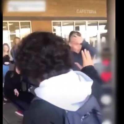 White student says, “Go pick my cotton, it’s that way.” to Black student.