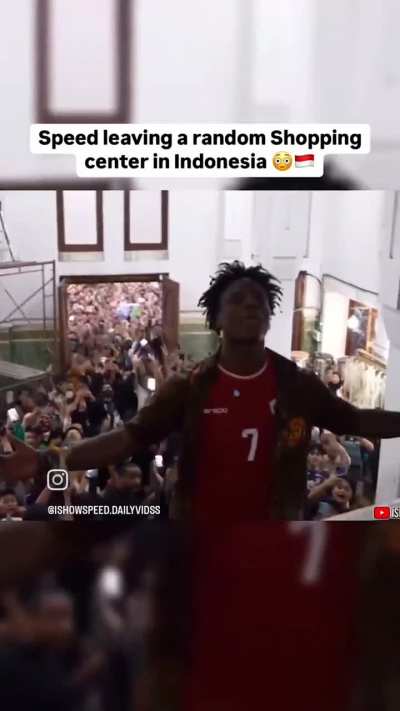 IShowSpeed tries to leave a building in Indonesia 