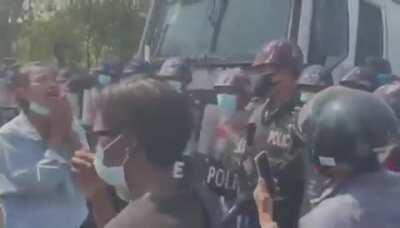 Police in Myanmar protest join the protest. Reminded me of the moment in nightwatch