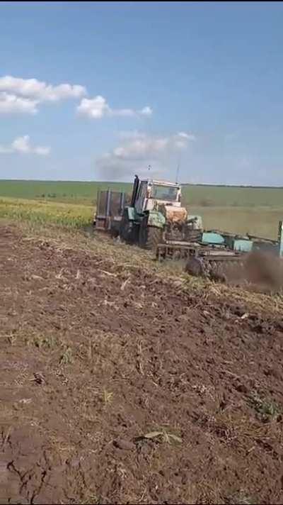 Ukrainians created a remote controlled mine sweeping plow to clear fields of mines while also preparing for seeding.