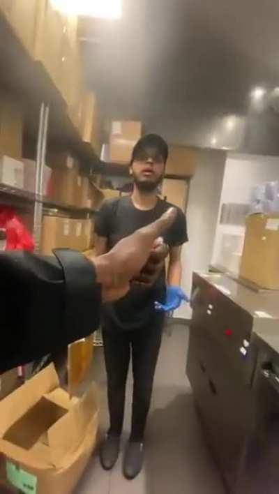 Guy harasses fast food workers at Taco Bell