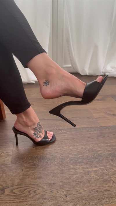 Satisfaction guaranteed when you get a peek at my dangling sexy high heels!