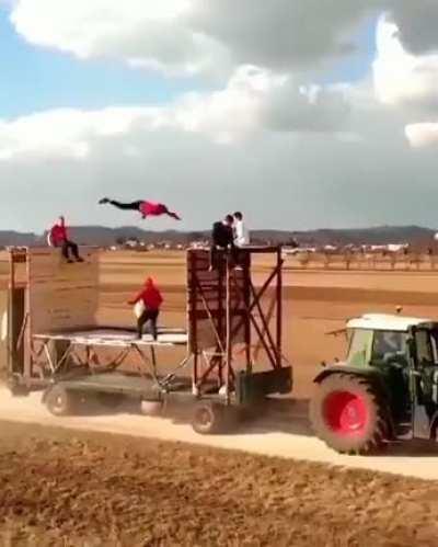 Demonstration Of Constant Velocity With A Moving Trampoline...